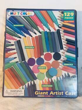Mc130 Battat Giant Artist Carrying Case 129 Pieces Multicolor Coloring And Art Set