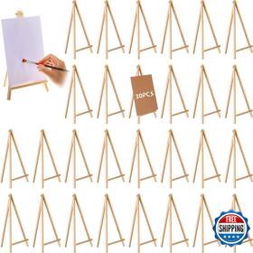 B0b5dmvm4w Bbto 30 Pack 12 X 6 Inch Tall Wood Easels For Painting Wooden Bulk Small