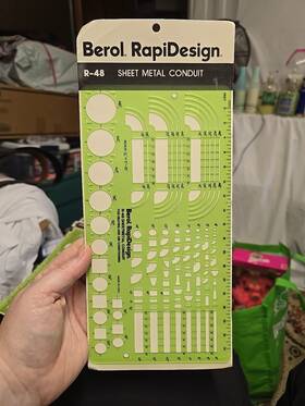 Berol 070735008480 Rapidesign Template R-48 Sheet Metal Conduit Nip Sealed