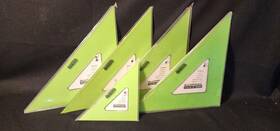 Berol 070735045102 Rapidesign Triangles Lot Of 5 - 4 X 10inch 45 /90 And 1 6inch -90