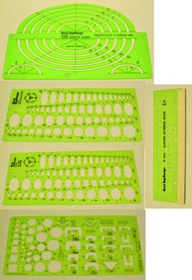 R-124 Berol 5 Rapidesign Templates Ellipses Bolts Nuts Letters 77 78 85 946