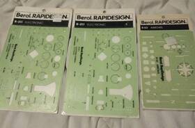 R-311 Berol Lot Of 3 - Rapidesign Templates 2 Electronic 1 Arrows R-53