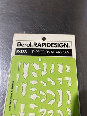 R-37a Berol Rapidesign Template - Directional Arrow New