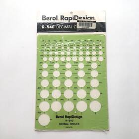 R-540 Berol Rapidesign Template Decimal Circles Drafting Design Vintage Nip