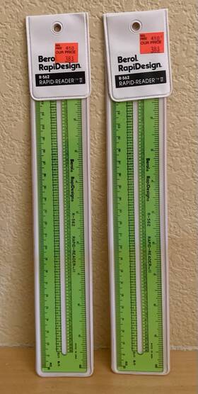 R-562 Berol Rapidesign Rapid-reader Ii Green Plastic Ruler 10 1/4 Inch Long