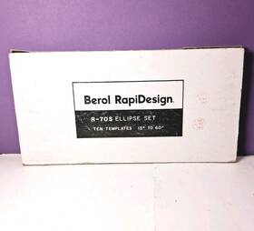 R-70s Berol Vintage Rapidesign Ellipse Set Of Ten Templates 15 To 60 Complete