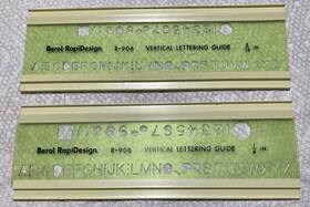 R-906 Berol R-908 Two Rapidesign And Vertical Lettering Guides 3/16 Inch 1/4 High