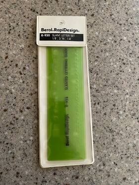 R-930 Berol Rapidesign Slant Letter Set 1/8 Inch 3/16 1/4