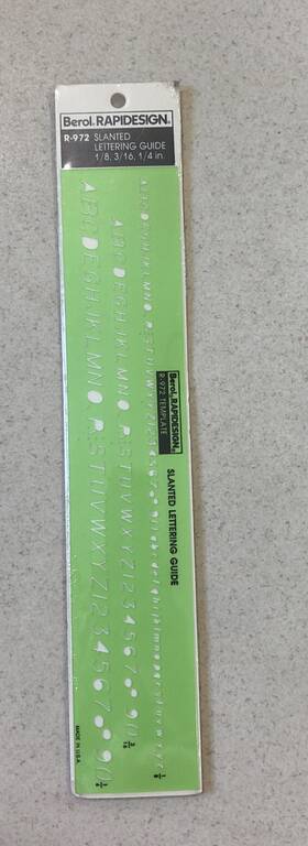 R-972 Berol Rapidesign Slanted Lettering Guide 1/8 3/16 1/4 In