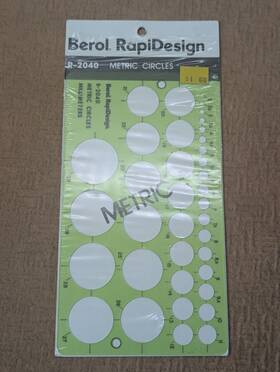 R-2040 Berol Rapidesign Metric Circles Millimeters Template Drafting Stencil New