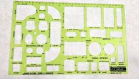 R-714 Berol Rapidesign Template House Furnishings 1/4 Inch - 1ft0 Scale