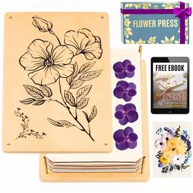 Berstuk 728488288917 Wooden Flower Press For Adults And Teens - Includes Expert Video Tuto