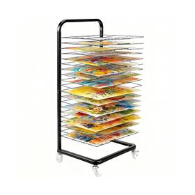 Ar-dr-19 Bielerude Art Drying Rack 18 Removable Shelves For Classroom Metal Sturdy Painting Dryi