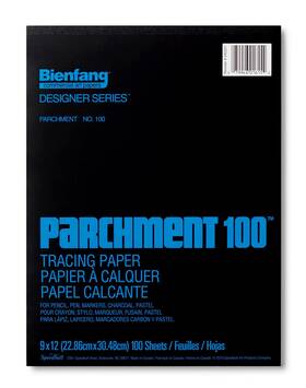 240221 Bienfang Parchment 100 Tracing Paper Pad 9 Inch X 12 Sheets 24lb 40gsm