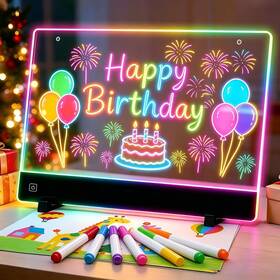 Bitswolee 313106564544 Led Drawing Board For Kids Rechargeable Light Up Doodle Glow Pad 72h Battery