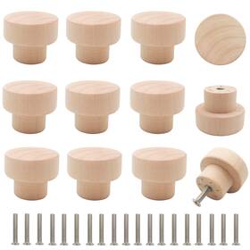 Bss0039 Bmgop 16pcs Wood Knobs Flat Top Round Cabinet 1.39 Inch 35mm Unfinished Wooden D