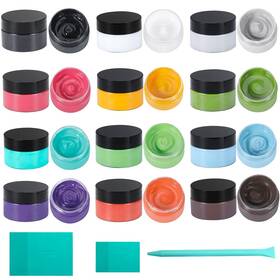 B0cnt26h3x Boolooen 12-color Chalk Paste Paint Kit 3 Squeegees Premium Stencil Safe