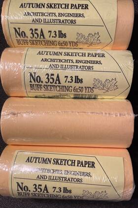 Borden & Riley 736282310659 Rare 4 Rolls Autumn Buff Sketching Paper 6 X 50 Yds And 7.3 Lb 35a