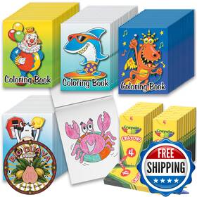 B07q2mg59j Bottles N Bags Bulk 72 Mini Coloring Books For Kids Book And Crayons
