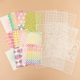 Mb0018u1 Briartw 12 Sheets Painting Template 6x6inch Plastic Stencil For Card Making R