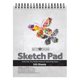 Bc-sketchpad-100 Brite Crown Sketch Pad - 9x12 Sketchbook For Drawing 64lb 95gsm Art Paper