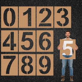 Rry-briwooody-1295 Briwooody 12 Inch Large Number Stencils - Pavement And Cake Stencil Set For Par