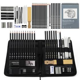 Brusarth 782917356561 42 Pack Drawing Set Sketching Kit Pro Art Sketch Supplies With Sketchbook I