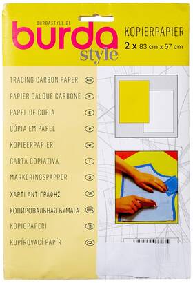 Z001608 Burda 2gcar Yellow And White Tracing Carbon Paper 83 X 57 Cm 2 Sheets One