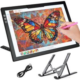 Bylitodt A4d28b Cordless A4 Light Pad Diamond Art Board With Stand Tracing Box