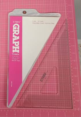 C-thru 088359008052 Graph Triangle 12 Inch T-5m With Stainless Steel Cutting Edge 1/8 Grid