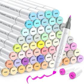 B0cjc9nmwp Caliart 61 Pastel Dual Tip Art Markers Set Alcohol-based Sketch Pens Permanent