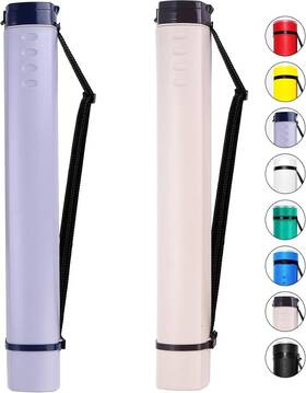 Calpalmy 684753221754 2-pack Extendable Poster Tubes Expandable 24.5 Inch Travel Art Tube Violet/cream
