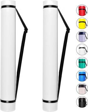Pt004 Calpalmy 2 Pack White Expandable Poster Tube With Strap - Storage Tubes Large