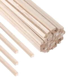 Calvana 689585866388 60-pack 12 X 1/4 Square Wood Dowel Rods - Hardwood Stic