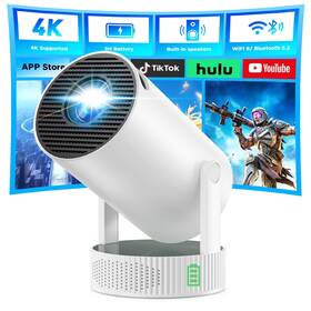 Camworld 758918450973 Mini Projector With Wifi And Bluetooth Built-in Battery 4k Portabl