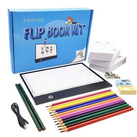 Canvall 769638312809 Flipbook Set For Drawing And Tracing Animation Include A5 Led Light Box 540 P