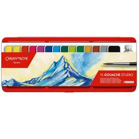 B000nmbkea Caran Dache Dftache Gouache Studio Set 15 Assorted Colors In Metal Tin