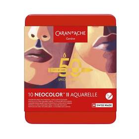 B0fjyjcdkc Caran Dache Dftache Box Of 10 Neocolor Ii Aquarelle Pastels 50 Years Portrait Specia