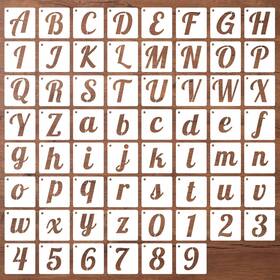 Caysupelllsk002 Caysupell 2 Inch Letter Stencils For Painting On Wood 62 Pcs Calligraphy Alphabet Numb