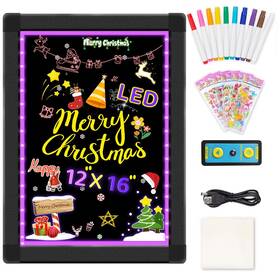 Cellanan 737054957621 Led Message Writing Board 16inch X 12inch Light Up Drawing Chalkboard
