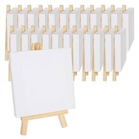 Certbuy 745681782257 24 Pack 4 Inch X Stretched Canvas With Easel Mini Wood Display