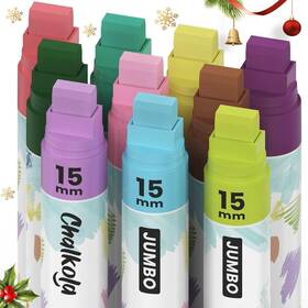 B08pbmwn6c Chalkola Window Markers - 10 Vintage Colored Chalk Pens 3 In 1 15mm Jumbo Tip