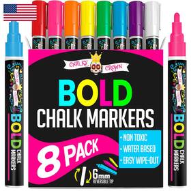 Chalky Crown B07q4k1hrj Bold Chalk Markers - Dry Erase Marker Pens Liquid