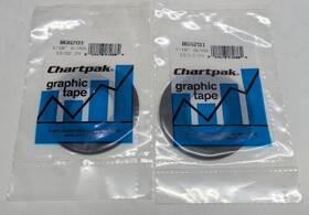 Chartpak 014173010384 Two Packs Graphic Tape Bg6201 1/16 Inch Gloss Black