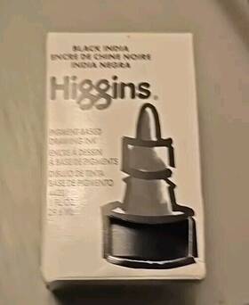 44201 Chartpak Higgins Black India Pigment-based Waterproof Drawing Ink 1 Oz