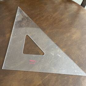 45sc6 Chartpak Inc. Pickett Clear Scolastic Triangle 45/90 Styrene 8 Inch
