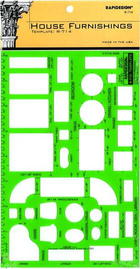 R714  Chartpak House Furnishings Template 1/4 Inch 1 Foot Scale Each