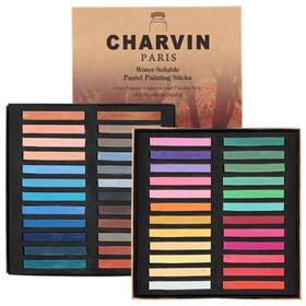 F-2048 Charvin Artist Colored Chalk Pastels Set Of 48 - Water Soluble Assorted ... Fast Ship