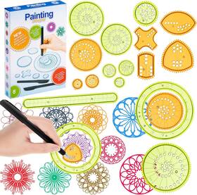 Chivao 445006069027 Spiral Art Gear Geometric Ruler 28 Pcs Circle Template For Drawing