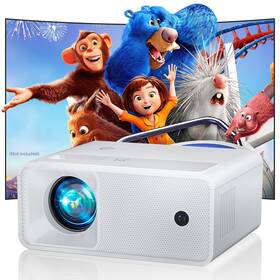 Cibest 955543355817 Portable Mini Projector White 2025 Upgraded Full Hd 1080p